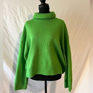 H&M Vibrant Green Cowl Neck/Turtleneck Sweater